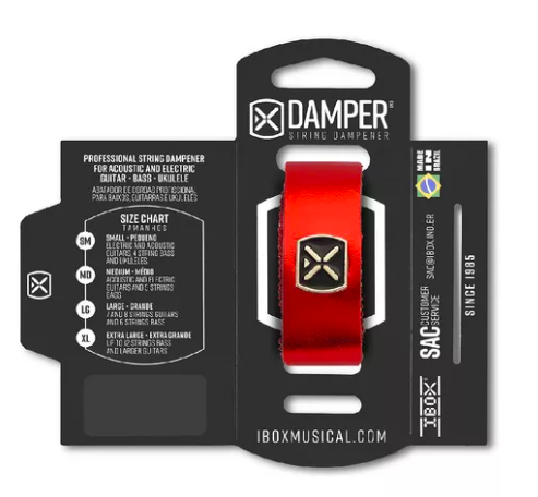 Abafador de Corda Damper Ibox COURO VERMELHO METÁLICO XL