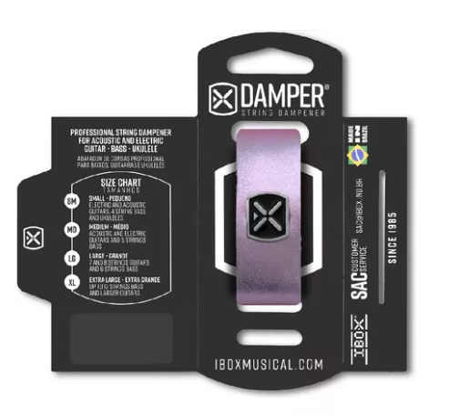 Abafador de Corda Damper Ibox COURO ROXO METÁLICO SM