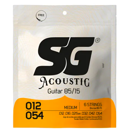 Encordoamento Para Violão Sg Aço Bronze 85/15 .012