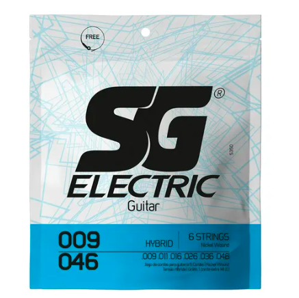 Encordoamento Para Guitarra Sg Níquel Híbrido .009