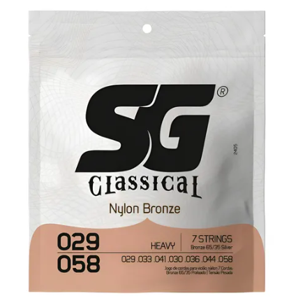 Encordoamento Para Violão 7 Cordas Sg Nylon Bronze .029