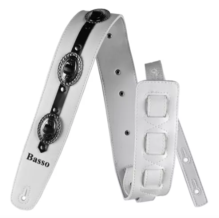 Correia Para Guitarra, Baixo E Violão Basso Country Branca