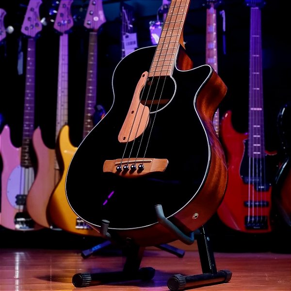 Baixolão 4 Cordas Elétrico Ibanez AEGB24E Black High Gloss