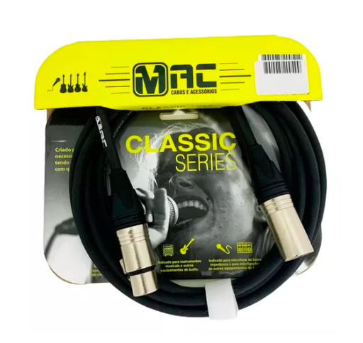 Cabo De Microfone Xlr Macho / Xlr Fêmea Mac Balanceado 0,91m