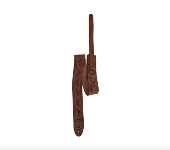 Correia Para Guitarra Violão Ovation Premium Couro Chocolate