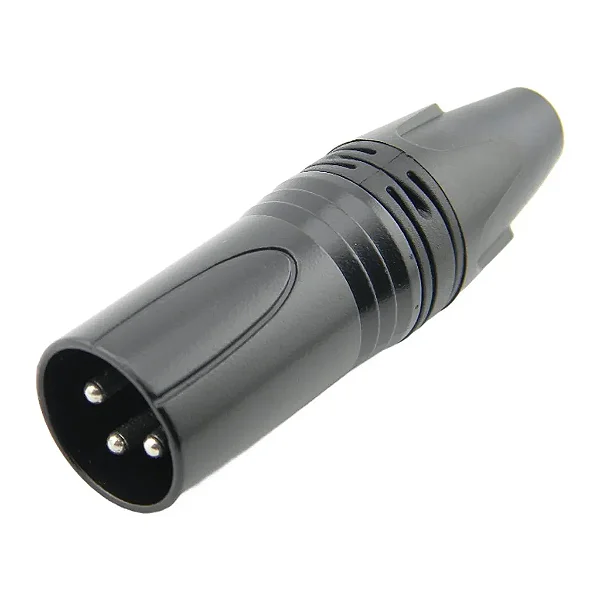 Plug Xlr Cannon Macho Profissional Metal Preto