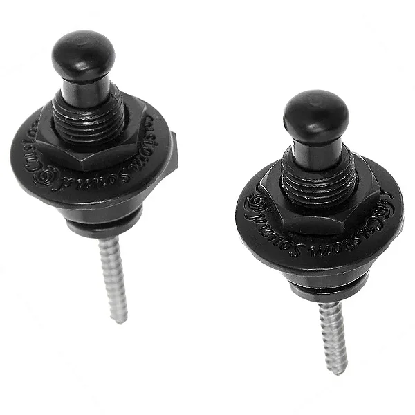 Strap Lock Trava Correia Guitarra Baixo Custom Sound Preto