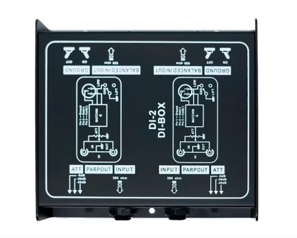 Direct Box Para Instrumento Passivo Stereo Custom Sound