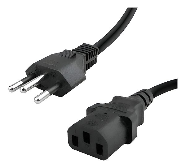 Cabo De Força Tripolar 10a Pino 4mm 5 Metros Preto