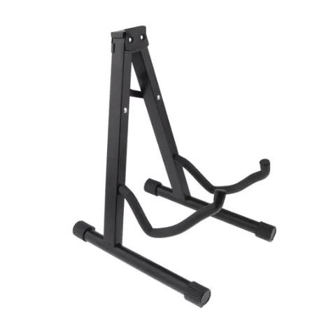 Suporte De Chão Para Guitarra Baixo Violão Dobrável Preto