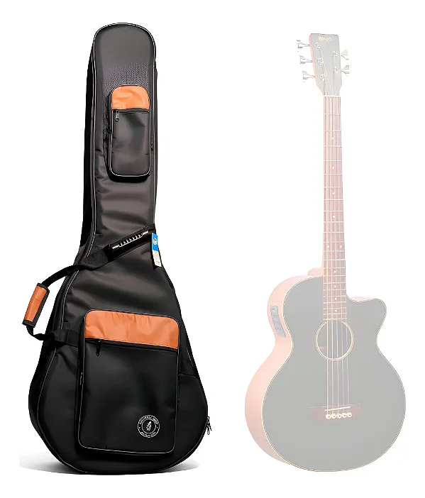 Bag Capa Acolchoada Para Baixolão Gruveria Titanium Preta