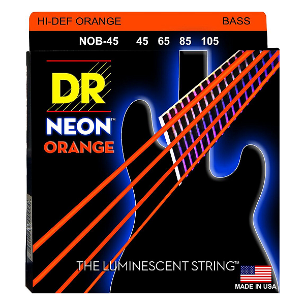 Encordoamento Baixo 4 Cordas Dr Strings Neon Orange .045