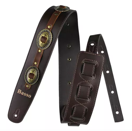 Correia Para Guitarra, Baixo E Violão Basso Country Marrom