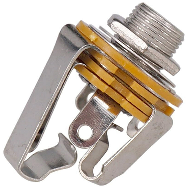 Jack P10 de Metal para Guitarra e Baixo Aberto Simples