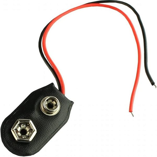 Conector Clip para Bateria 9v Vertical com Rabicho