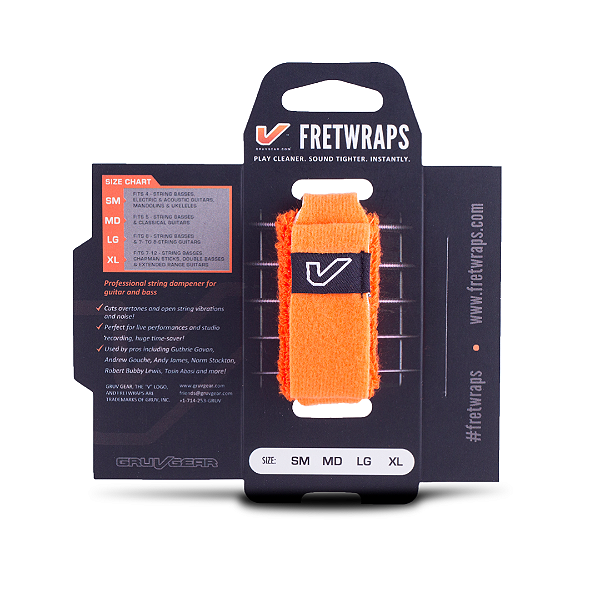 Abafador Cordas Damper Baixo Gruvgear Fretwraps Laranja LG