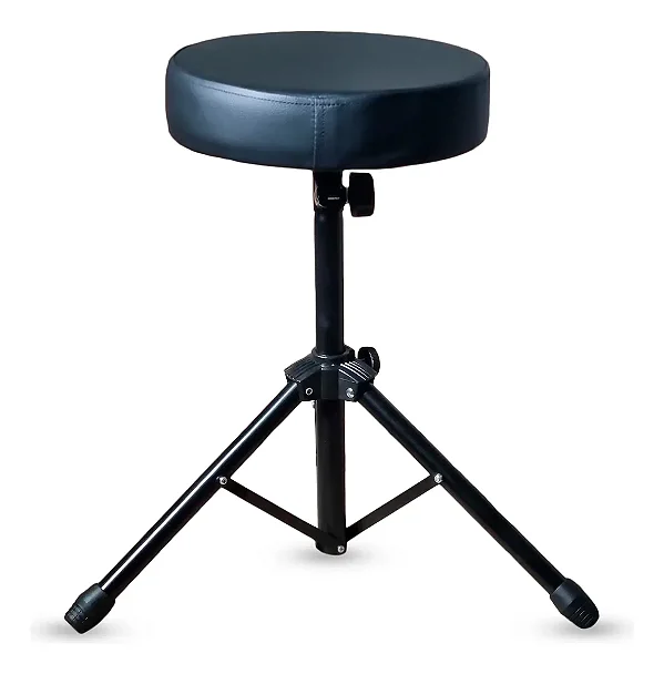 Banco De Bateria Acolchoado Redondo Confortável Preto