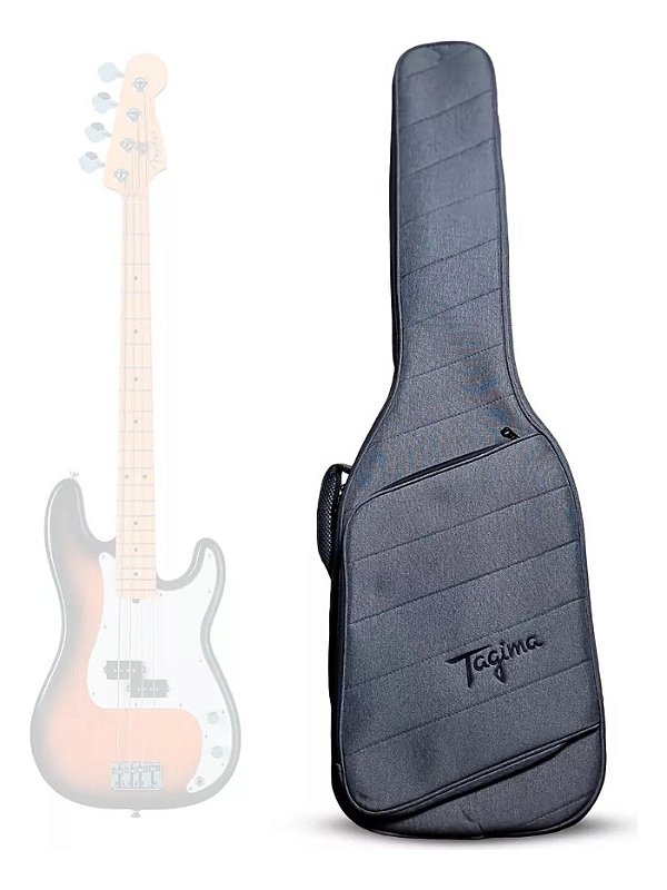 Gig Bag Para Baixo Tagima Solid Trip Cool Gray 20mm Cinza