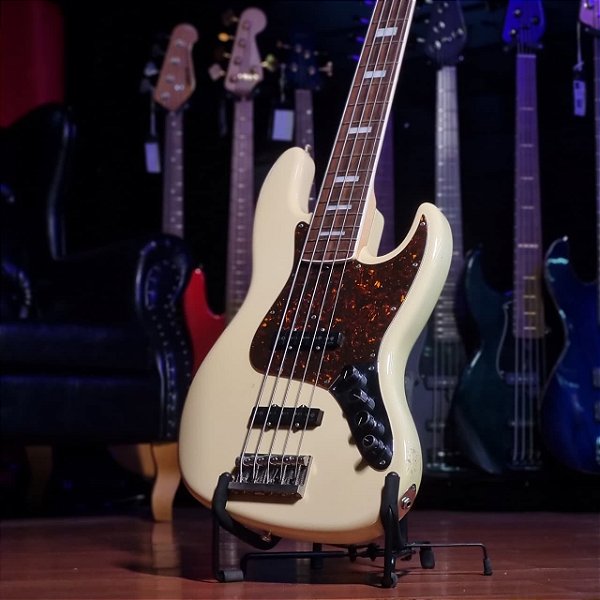 Baixo 5 Cordas Ativo Sadowsky Metro UV70 Olympic White Japonês 2006