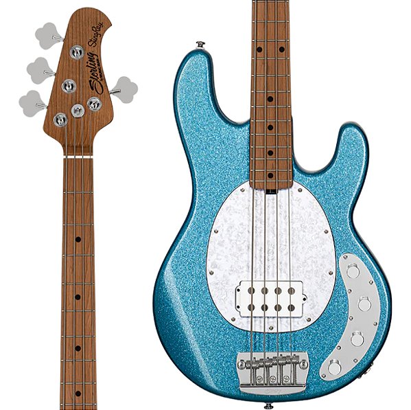 Baixo 4 Cordas Sterling By Music Man Stingray Ray34 Blue Sparkle