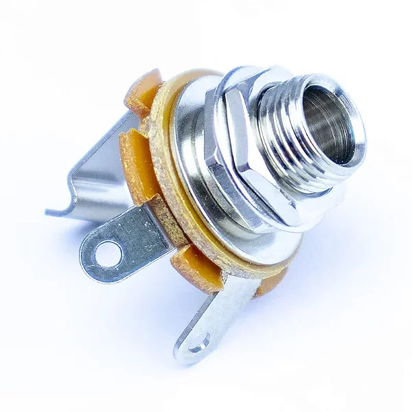 Jack De Conexão Mono para Guitarra e Baixo Niquelado