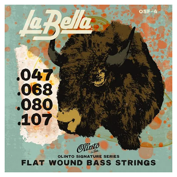 Encordoamento para Baixo 4 Cordas La Bella Olinto Flats .047