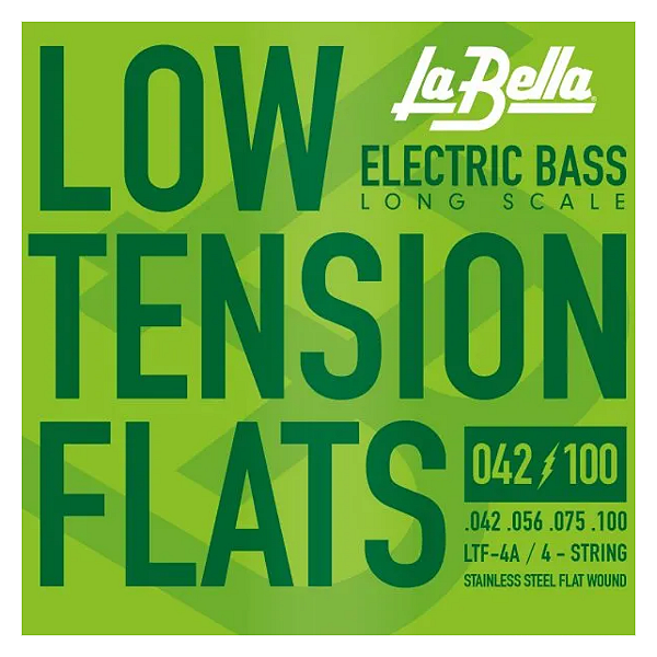 Encordoamento Para Baixo 4 Cordas La Bella Low Tension Flats .042