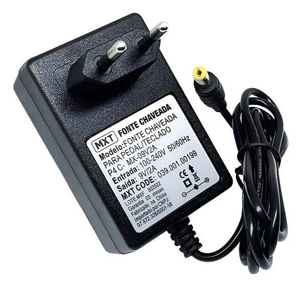 Fonte De Alimentação Chaveada Para Pedal E Teclado 9v 2a P4