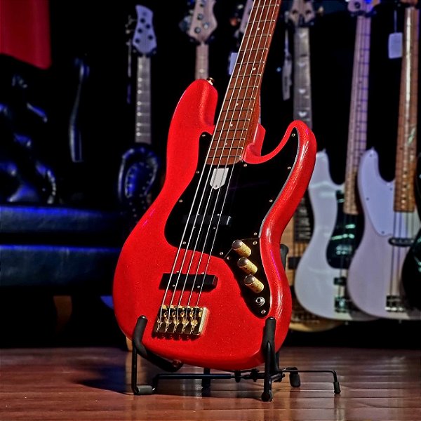 Baixo 5 Cordas Studebaker Jazz Bass Daytona Red Sparkle