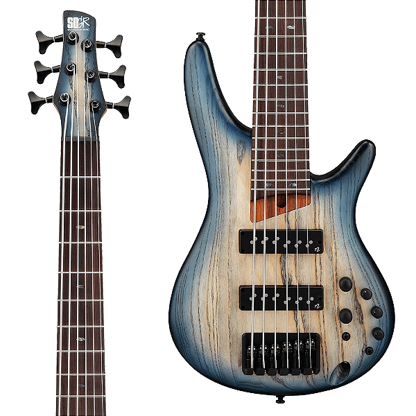 Baixo 6 Cordas Ativo Ibanez SR Standard SR606E Cosmic Blue Starburst Flat
