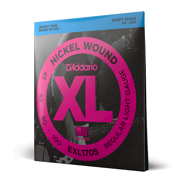 Encordoamento para Baixo 4 Cordas Short Scale Daddario Regular Light .045