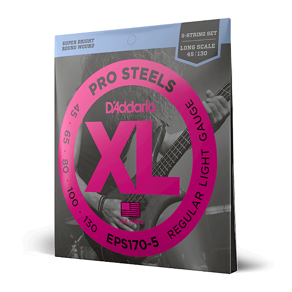 Encordoamento para Baixo 5 Cordas Daddaro XL Pro Steels .045