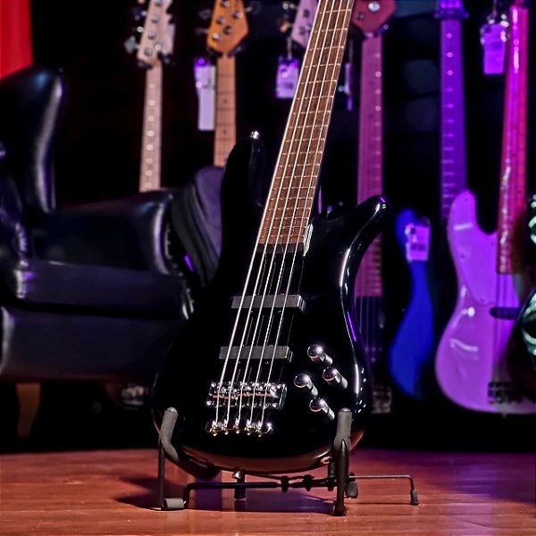 Baixo 5 Cordas Warwick Rockbass Streamer Solid Black High Polish Inteiriço