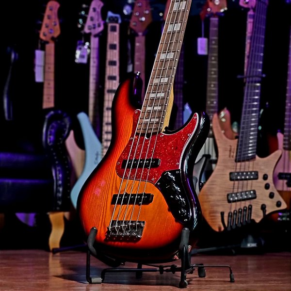 Baixo 5 Cordas Fender American Deluxe Jazz Bass V Sunburst 1998
