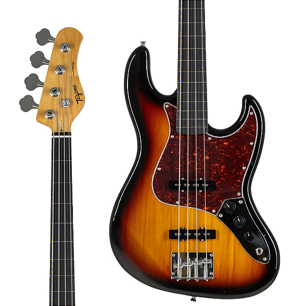 Baixo 4 Cordas Fretless Tagima TW-73 Jazz Bass Sunburst
