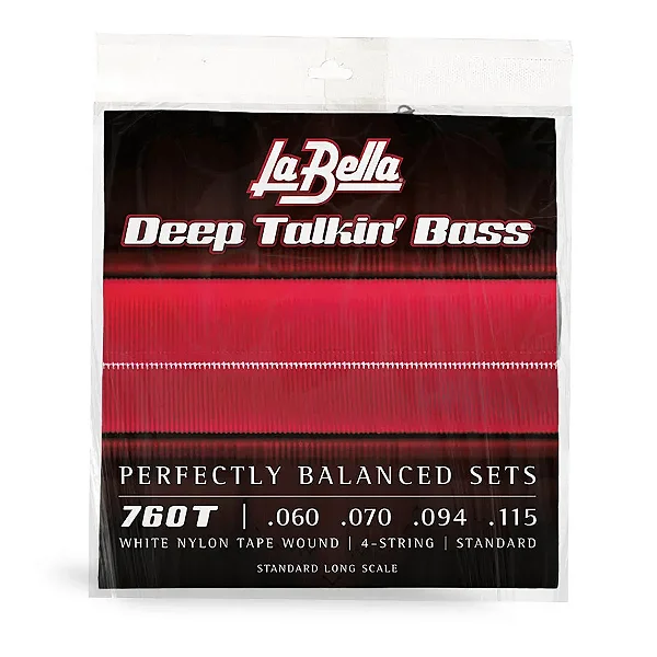 Encordoamento para Baixo 4 Cordas La Bella Deep Talkin’ Bass White Nylon .060