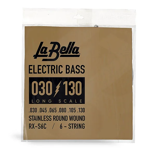 Encordoamento para Baixo 6 Cordas La Bella RX Stainless Long .030