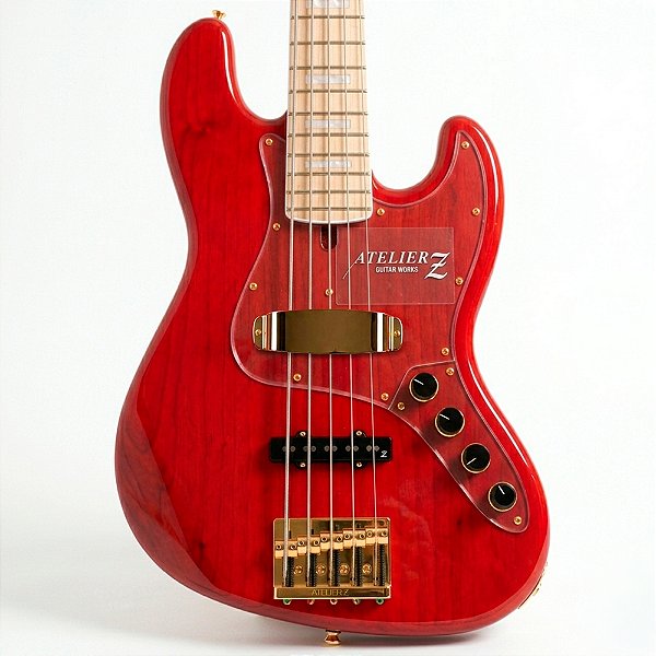 Baixo 5 Cordas Ativo AtelierZ M#265 Magnitude Custom Transparent Red Japonês