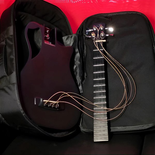 Baixo 4 Cordas Desmontável Overhead Carbon Black Travel Bass
