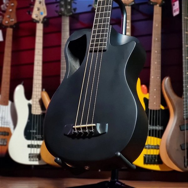 Baixo 4 Cordas Desmontável Overhead Carbon Black Travel Bass