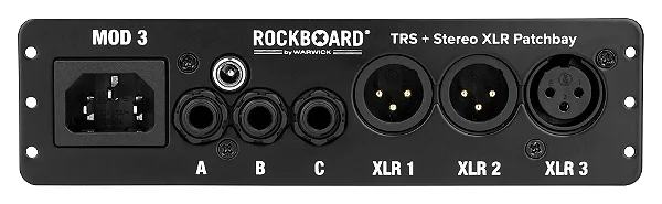 Patchbay Rockboard by Warwick MOD 3 V2 XLR e P10 para Pedalboard com 7 conexões