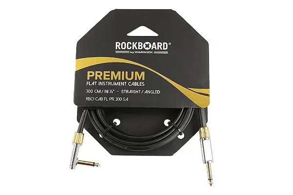 Cabo Para Instrumento P10/P10L RockBoard by Warwick Premium Series Flat 3 Metros