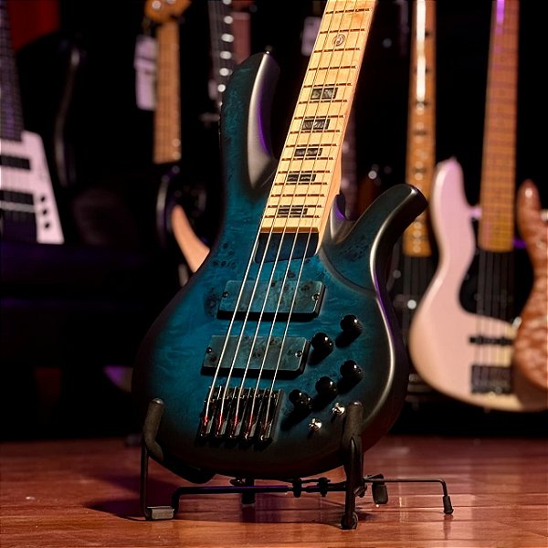 Baixo 5 Cordas Ativo Deoliveira Rainbow Kf Series 2.0 Black Blue