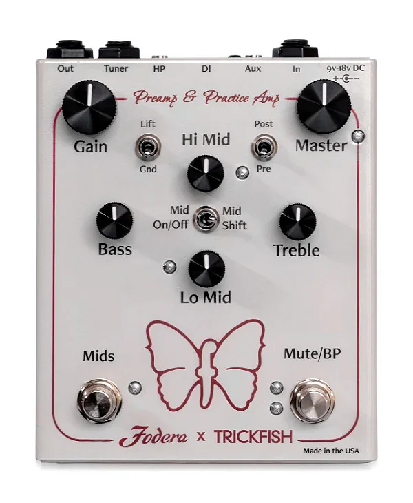 Pedal para Baixo Fodera X Trickfish Preamp & Practice Amp