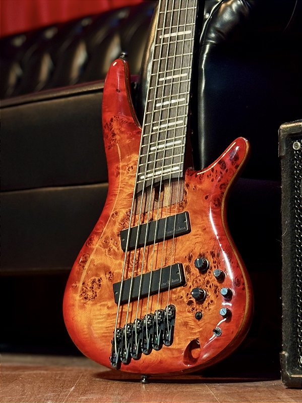 Baixo 6 Cordas Ativo Ibanez SR Workshop SRMS806 Brown Topaz Burst
