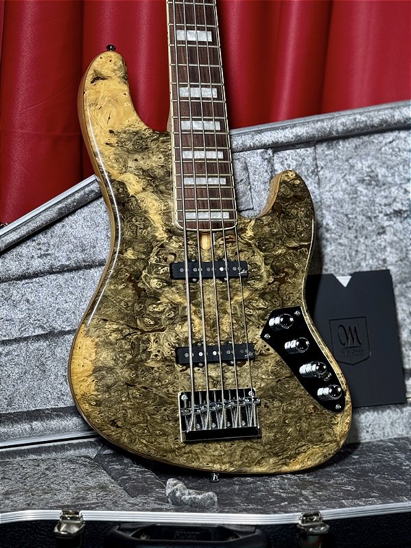 Baixo 5 Cordas Ativo Mayones Jabba Custom Buckeye Burl