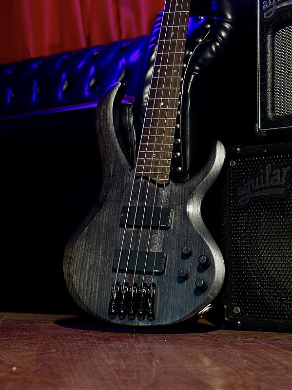 Baixo 5 Cordas Ativo Ibanez BTB705DX Transparent Black Flat