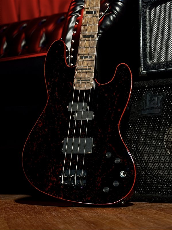 Baixo 4 Cordas Ativo Da Cruz Luthieria PB Splatter Black