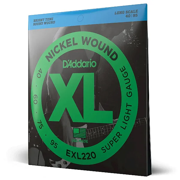 Encordoamento Para Baixo 4 Cordas Daddario XL Nickel .040