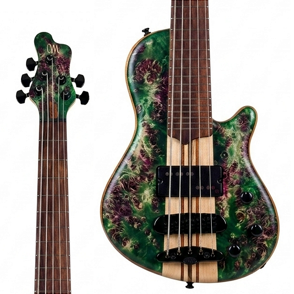 Mini Baixo 5 Cordas Ativo Mayones Cali 5 Transparent Custom Color